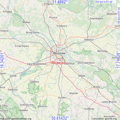 Wojszyce on map