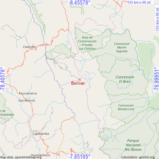 Bolívar on map