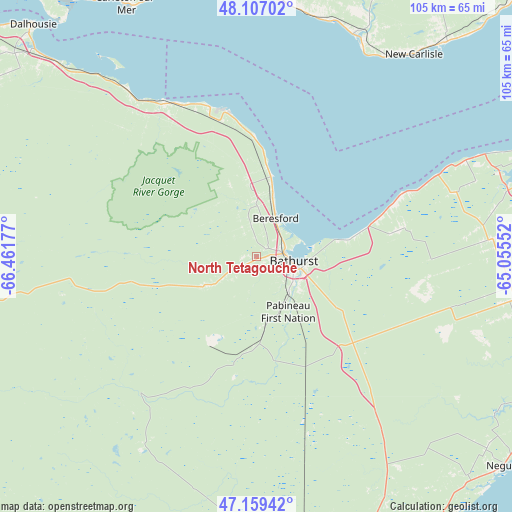 North Tetagouche on map