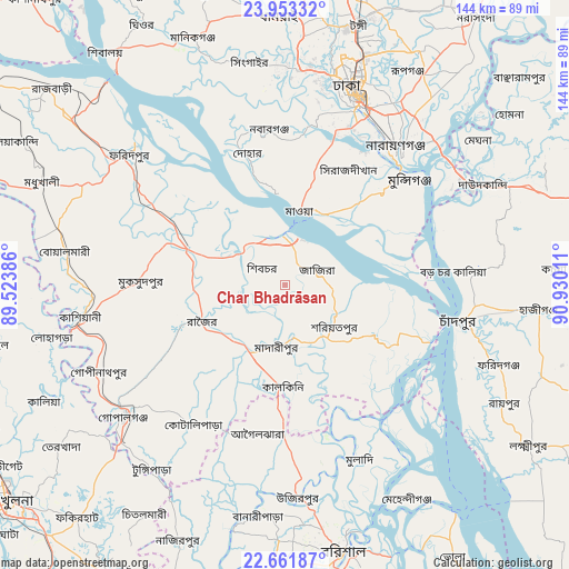 Char Bhadrāsan on map