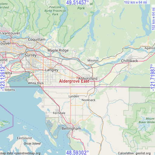 Aldergrove East on map