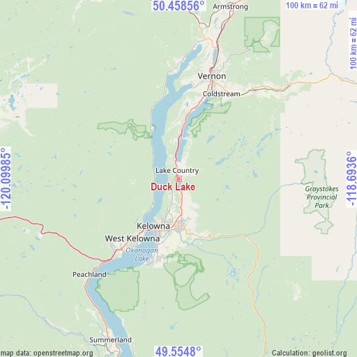 Duck Lake on map