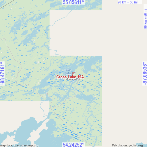 Cross Lake 19A on map