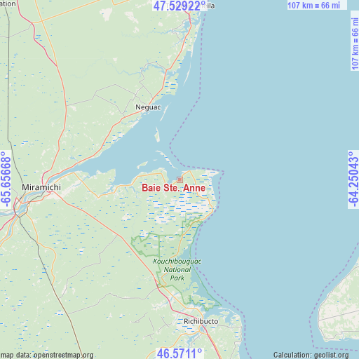 Baie Ste. Anne on map