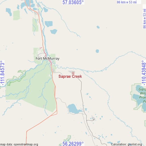 Saprae Creek on map
