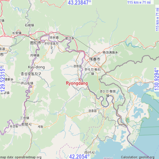 Ryongdang on map