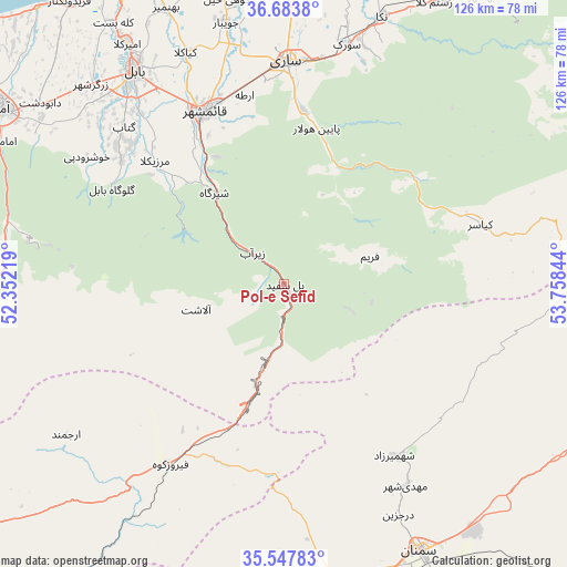 Pol-e Sefīd on map
