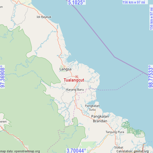 Tualangcut on map