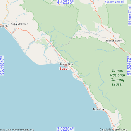Susoh on map