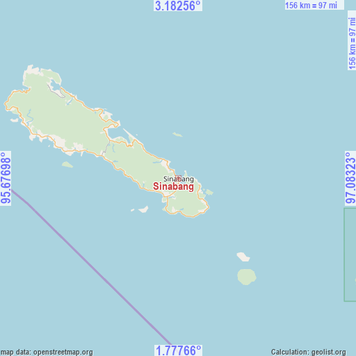 Sinabang on map
