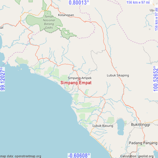 Simpang Empat on map