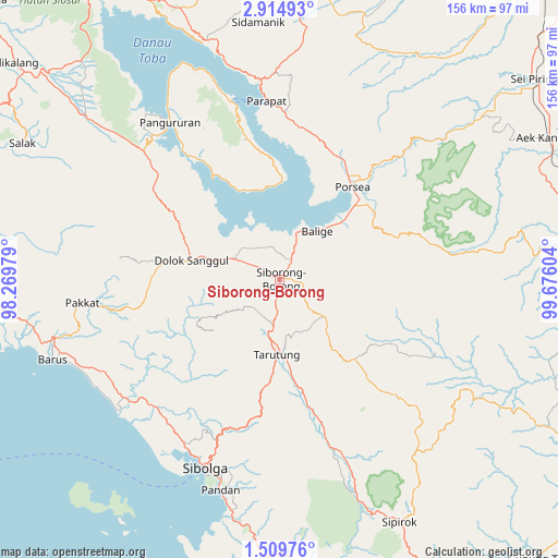 Siborong-Borong on map
