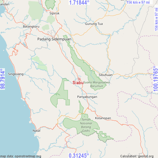 Siabu on map