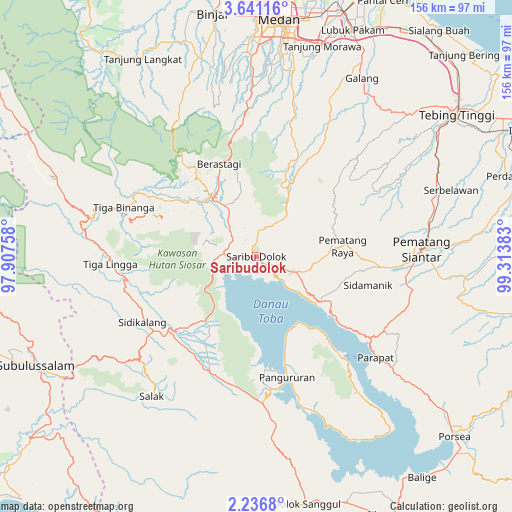 Saribudolok on map