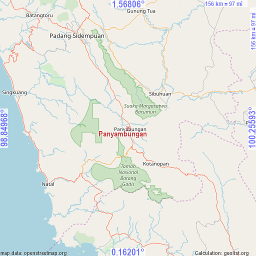 Panyambungan on map