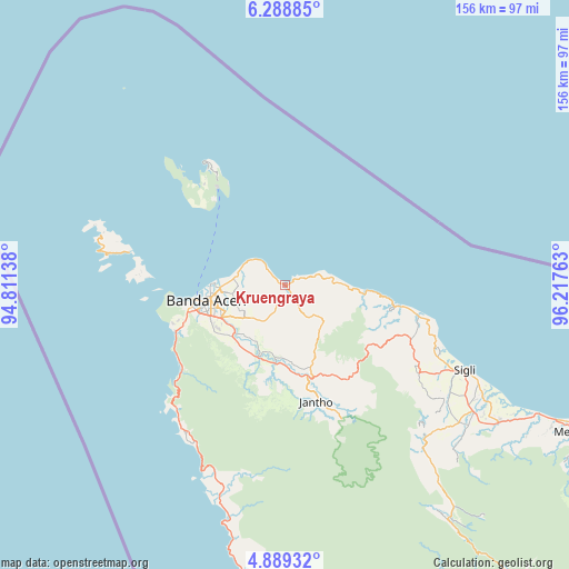 Kruengraya on map