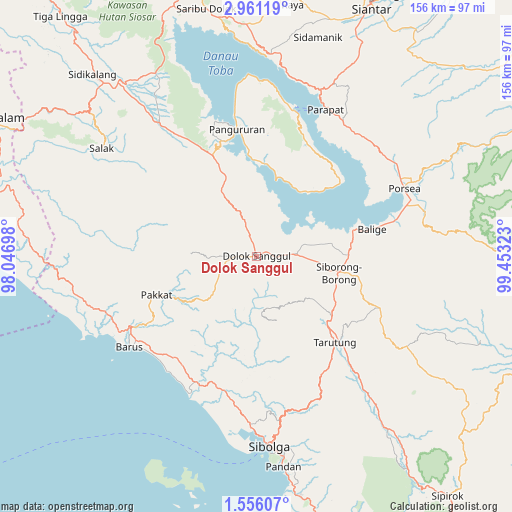 Dolok Sanggul on map