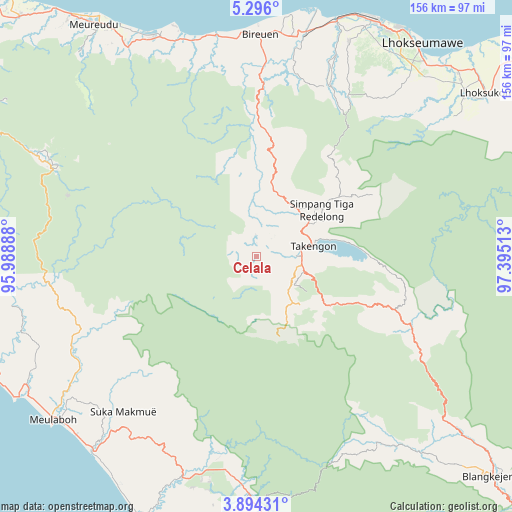 Celala on map