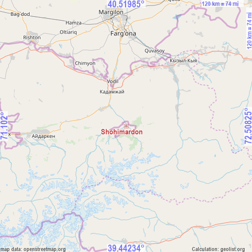 Shohimardon on map