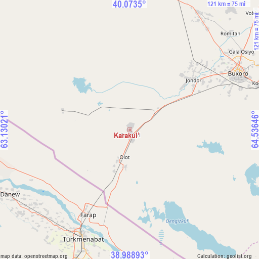 Karakul’ on map
