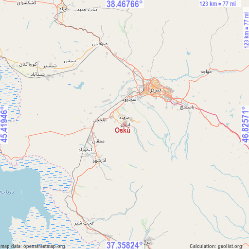 Oskū on map