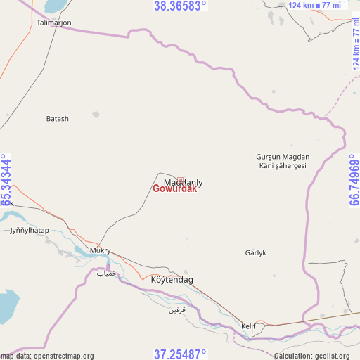 Gowurdak on map