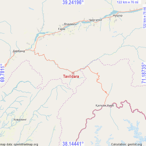 Tavildara on map