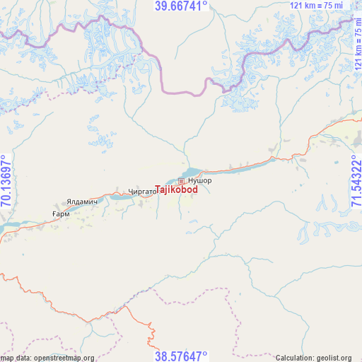 Tajikobod on map