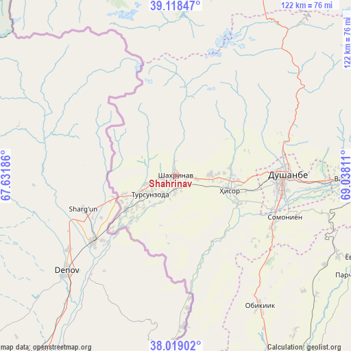 Shahrinav on map