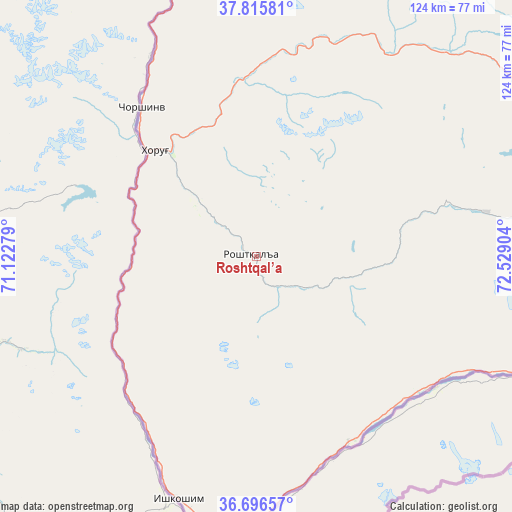 Roshtqal’a on map