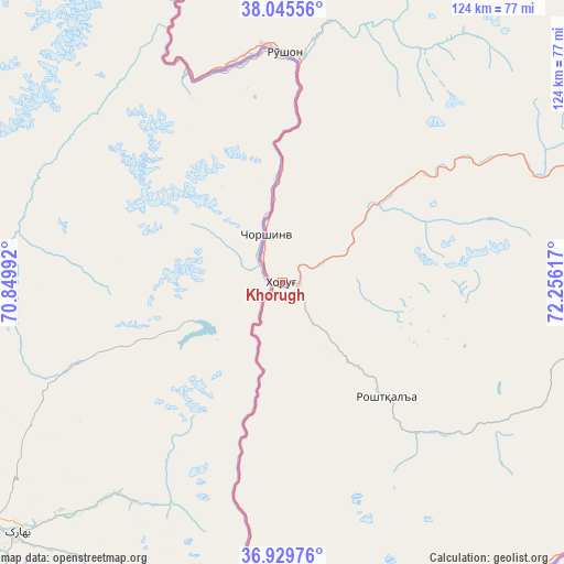 Khorugh on map