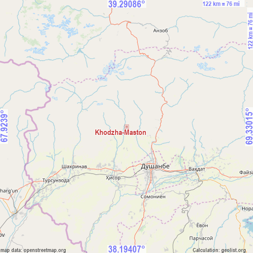 Khodzha-Maston on map
