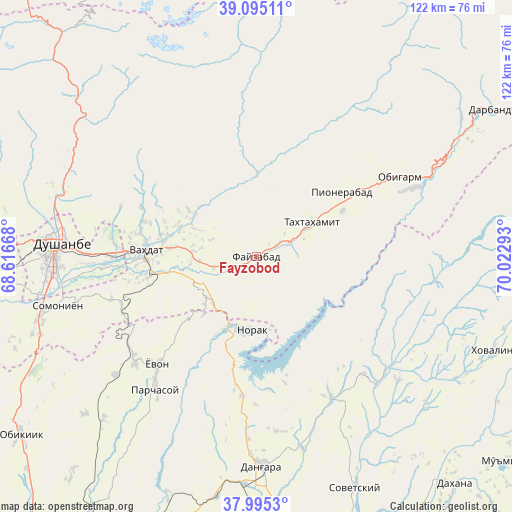 Fayzobod on map