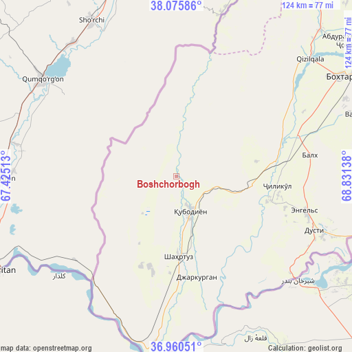 Boshchorbogh on map