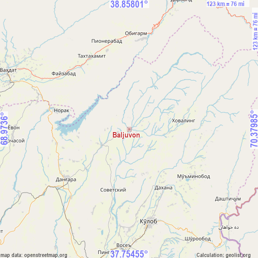 Baljuvon on map