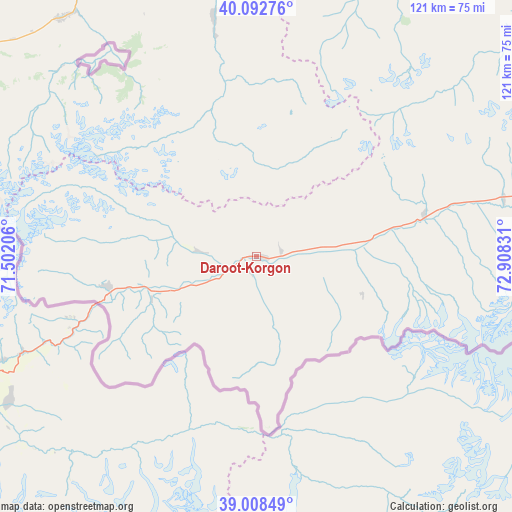 Daroot-Korgon on map