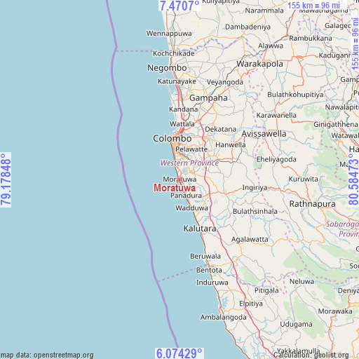 Moratuwa on map