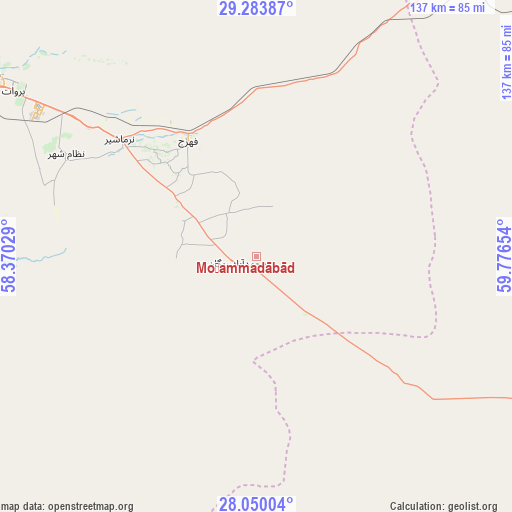Moḩammadābād on map