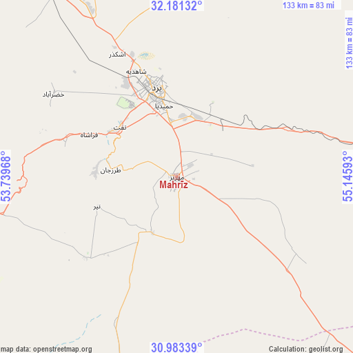 Mahrīz on map