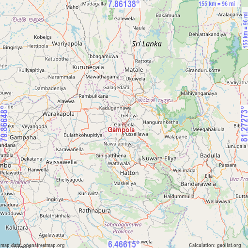 Gampola on map