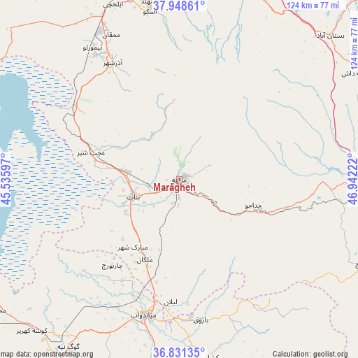 Marāgheh on map