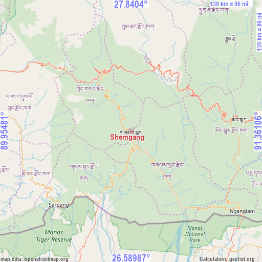 Shemgang on map