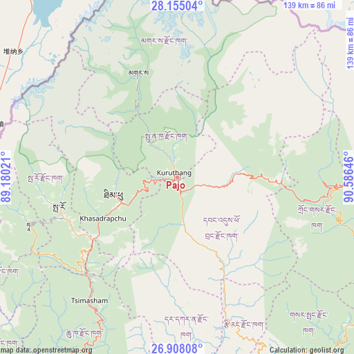 Pajo on map