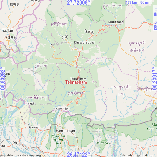 Tsimasham on map