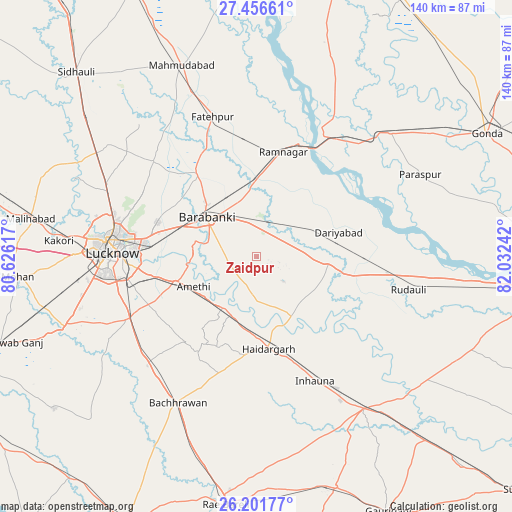 Zaidpur on map