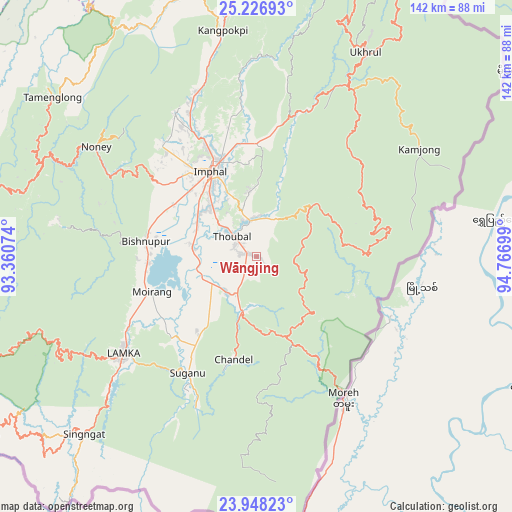Wāngjing on map