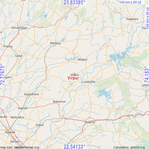 Virpur on map