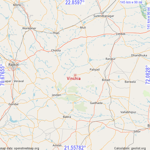 Vinchia on map