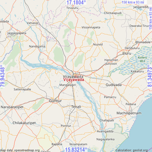 Vijayawada on map