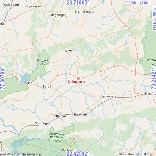 Udaipura on map